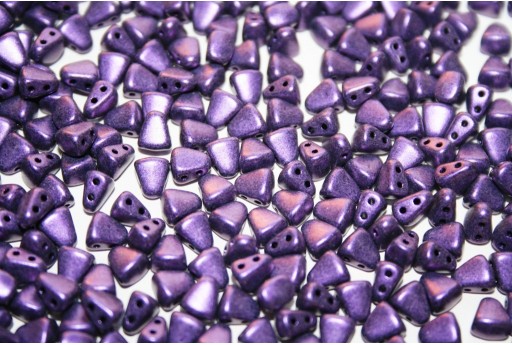 Czech Glass Beads NIB-BIT Metallic Suede Purple 6x5mm - 10gr