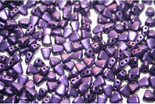 Czech Glass Beads NIB-BIT Metallic Suede Purple 6x5mm - 10gr