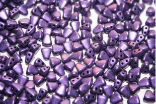 Czech Glass Beads NIB-BIT Metallic Suede Purple 6x5mm - 10gr