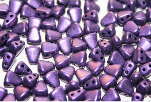 Czech Glass Beads NIB-BIT Metallic Suede Purple 6x5mm - 10gr 2