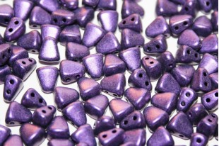 Czech Glass Honeycomb Metallic Suede Purple