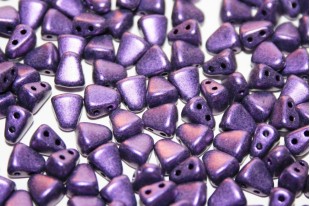 Czech Glass Beads NIB-BIT Metallic Suede Purple 6x5mm - 10gr