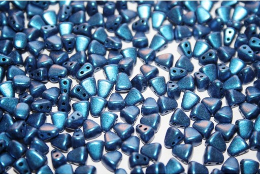 Perline NIB-BIT Metallic Suede Blue 6x5mm - 10gr