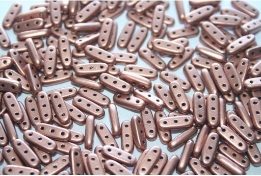 Czech Glass Beads Beam Matte Metallic Copper 10x3mm - 5gr