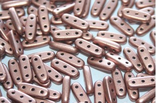 Czech Glass Beads Beam Matte Metallic Copper 10x3mm - 5gr