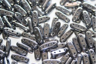 Czech Glass Beads Beam Hematite 10x3mm - 5gr