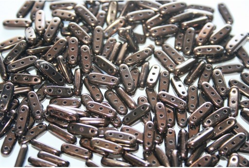 Czech Glass Beads Beam Dark Bronze 10x3mm - 5gr