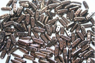 Czech Glass Beads Beam Dark Bronze 10x3mm - 5gr