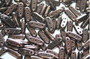 Czech Glass Beads Beam Dark Bronze 10x3mm - 5gr