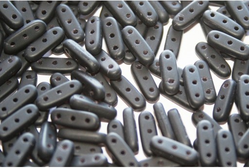Czech Glass Beads Beam Matte Jet 10x3mm - 5gr 2
