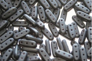 Czech Glass Beads Beam Matte Jet 10x3mm - 5gr