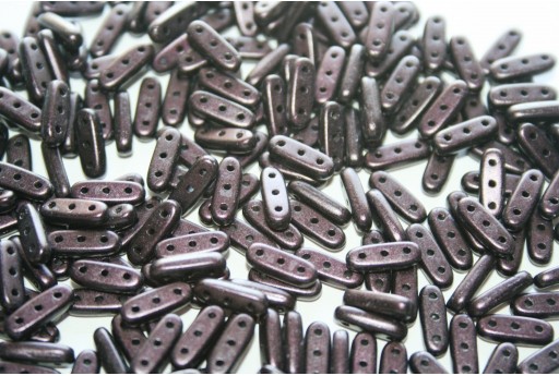 Czech Glass Beads Beam Metallic Suede Dark Plum 10x3mm - 5gr