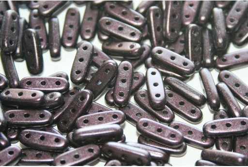 Czech Glass Beads Beam Metallic Suede Dark Plum 10x3mm - 5gr 2