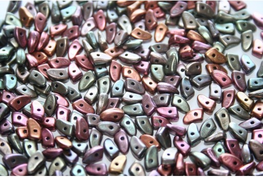 Czech Glass Beads Prong Matte Metallic Bronze Iris 3x6mm - 5gr