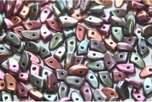 Czech Glass Beads Prong Matte Metallic Bronze Iris 3x6mm - 5gr 2