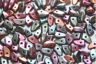 Czech Glass Beads Prong Matte Metallic Bronze Iris 3x6mm - 5gr