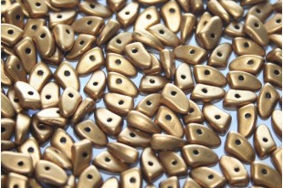 Czech Glass Beads Prong Matte Metallic Goldenrod 3x6mm - 5gr