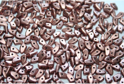 Czech Glass Beads Prong Matte Metallic Bronze Copper 3x6mm - 5gr