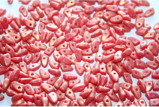 Czech Glass Beads Prong Pacifica Strawberry 3x6mm - 5gr