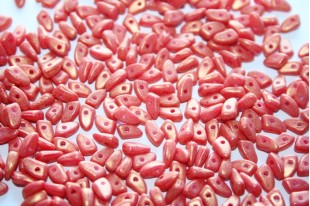 Czech Glass Beads Prong Pacifica Strawberry 3x6mm - 5gr