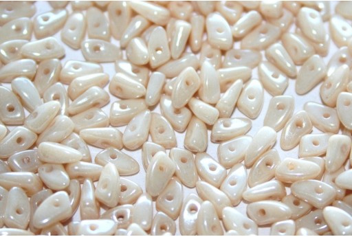 Czech Glass Beads Prong Luster Opaque Champagne 3x6mm - 5gr 2