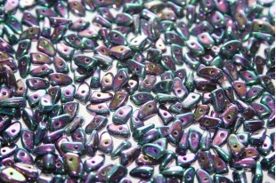 Czech Glass Beads Prong Iris Purple 3x6mm - 5gr