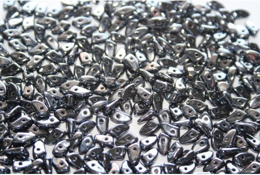 Czech Glass Beads Prong Hematite 3x6mm - 5gr