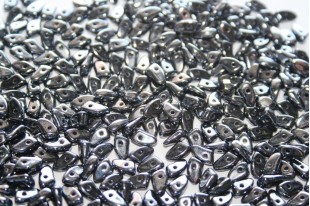 Czech Glass Beads Prong Hematite 3x6mm - 5gr