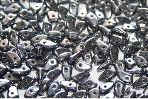Czech Glass Beads Prong Hematite 3x6mm - 5gr 2