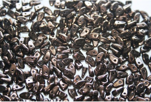 Czech Glass Beads Prong Dark Bronze 3x6mm - 5gr