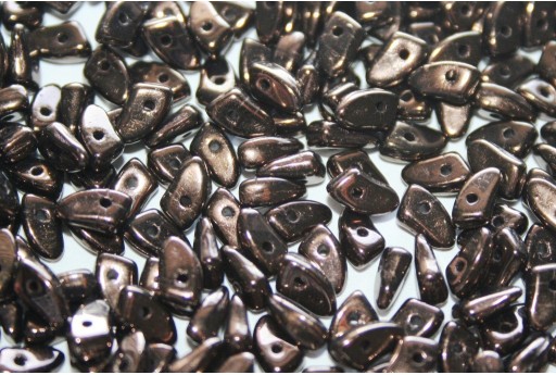 Czech Glass Beads Prong Dark Bronze 3x6mm - 5gr 2
