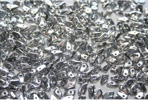 Czech Glass Beads Prong Silver 3x6mm - 5gr