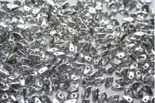 Czech Glass Beads Prong Silver 3x6mm - 5gr