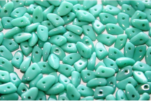 Czech Glass Beads Prong Opaque Turquoise 3x6mm - 5gr 2