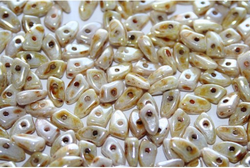 Czech Glass Beads Prong Opaque Luster Picasso 3x6mm - 5gr 2