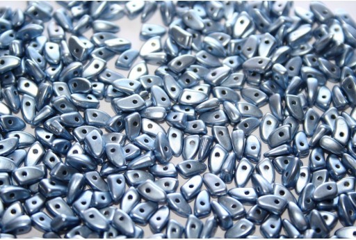 Czech Glass Beads Prong Saturated Metallic Airy Blue 3x6mm - 5gr