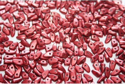 Czech Glass Beads Prong Saturated Metallic Aurora Red 3x6mm - 5gr