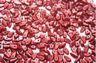 Czech Glass Beads Prong Saturated Metallic Aurora Red 3x6mm - 5gr