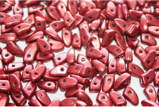 Czech Glass Beads Prong Saturated Metallic Aurora Red 3x6mm - 5gr 2