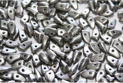 Czech Glass Beads Prong Saturated Metallic Sharkskin 3x6mm - 5gr 2
