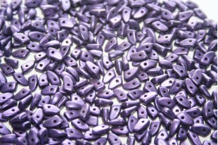 Czech Glass Beads Prong Metallic Suede Purple 3x6mm - 5gr