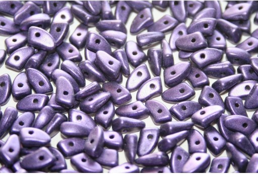 Czech Glass Beads Prong Metallic Suede Purple 3x6mm - 5gr 2