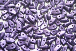 Czech Glass Beads Prong Metallic Suede Purple 3x6mm - 5gr