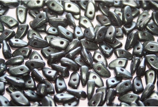 Czech Glass Beads Prong Metallic Suede Dark Forest 3x6mm - 5gr 2