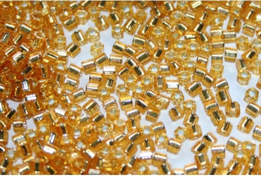 Hexagon Toho Seed Beads Silver Lined Med Topaz 11/0 - 10gr 2