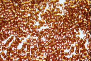 Hexagon Toho Seed Beads Silver Lined Smoky Topaz 11/0 - 10gr