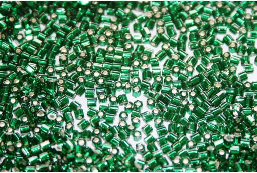 Hexagon Toho Seed Beads Silver Lined Green Emerald 11/0 - 10gr