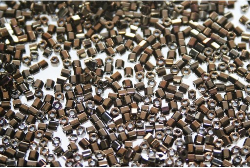 Hexagon Toho Seed Beads Metallic Iris Brown 11/0 - 10gr