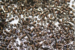 Hexagon Toho Seed Beads Metallic Iris Brown 11/0 - 10gr