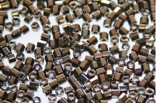 Hexagon Toho Seed Beads Metallic Iris Brown 11/0 - 10gr